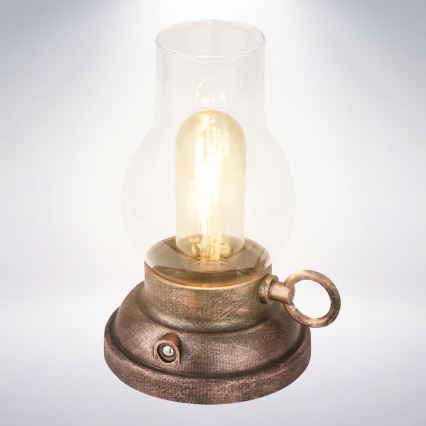 Brilo - Lampe de table LED d'extérieur rechargeable dimmable KANEA LED/1,5W/5V IP44 1200 mAh bronze