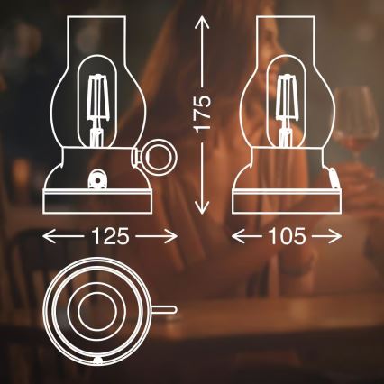 Brilo - Lampe de table LED d'extérieur rechargeable dimmable KANEA LED/1,5W/5V IP44 1200 mAh bronze