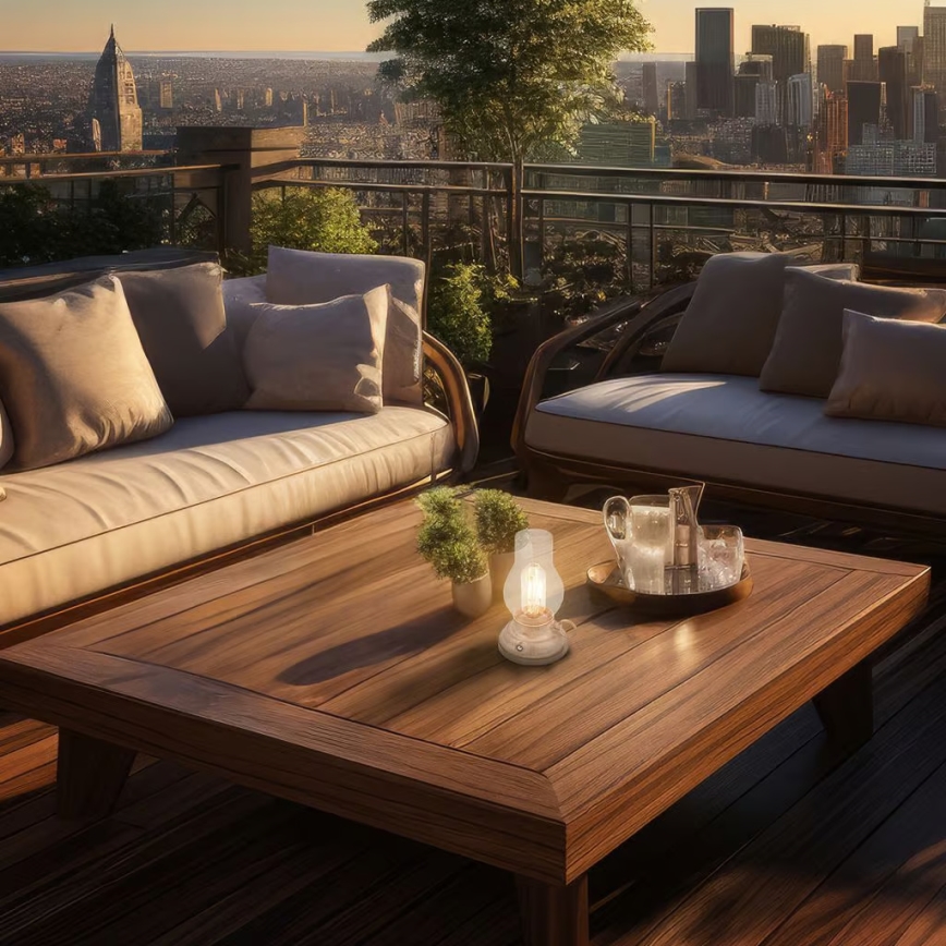 Brilo - Lampe de table LED extérieure rechargeable dimmable KANEA LED/1,5W/5V IP44 1200 mAh beige