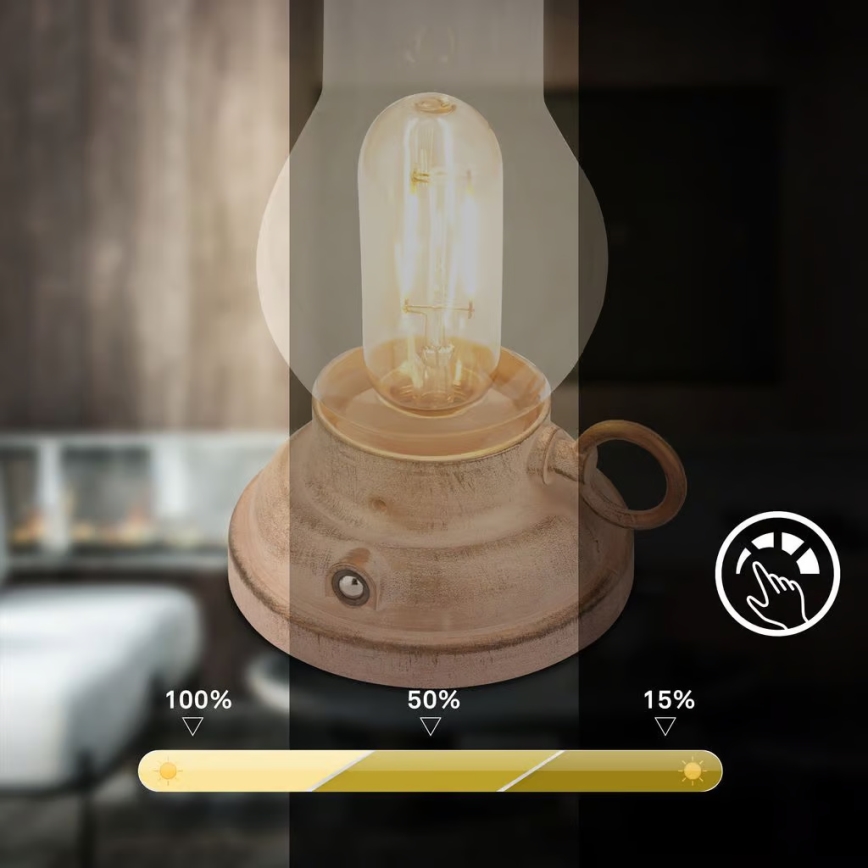 Brilo - Lampe de table LED extérieure rechargeable dimmable KANEA LED/1,5W/5V IP44 1200 mAh beige