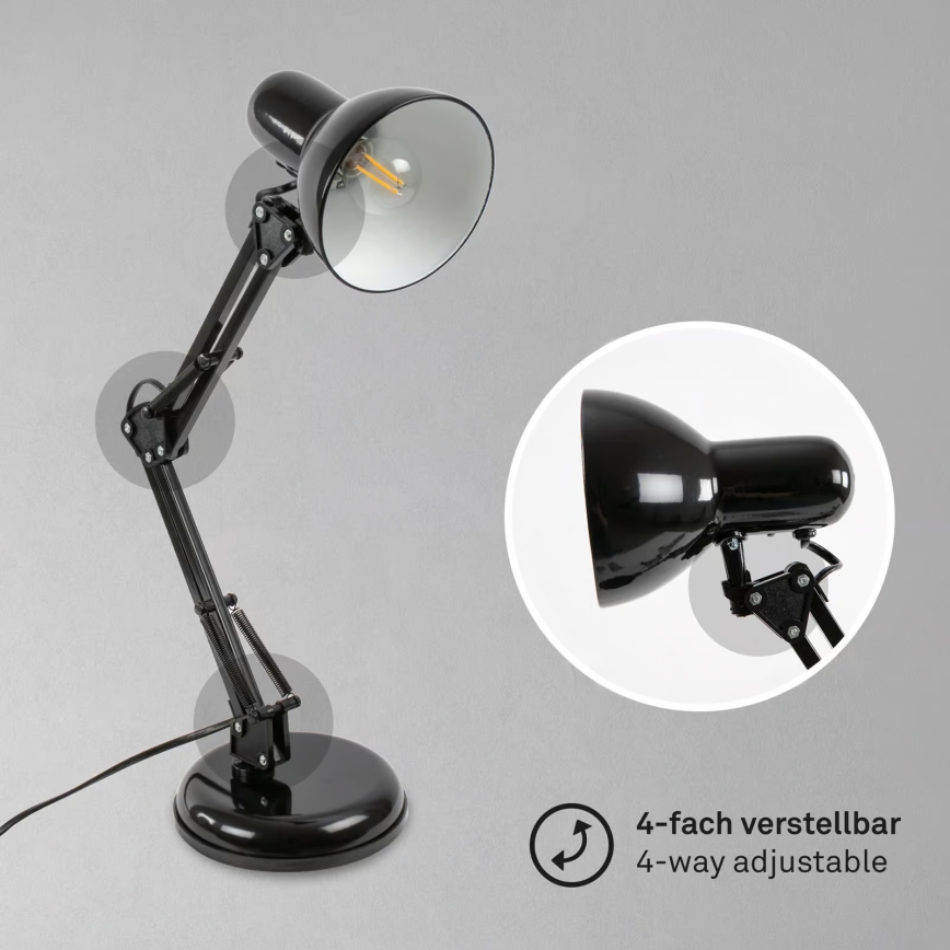 Brilo - Lampe de table PIXA 1xE14/25W/230V noire