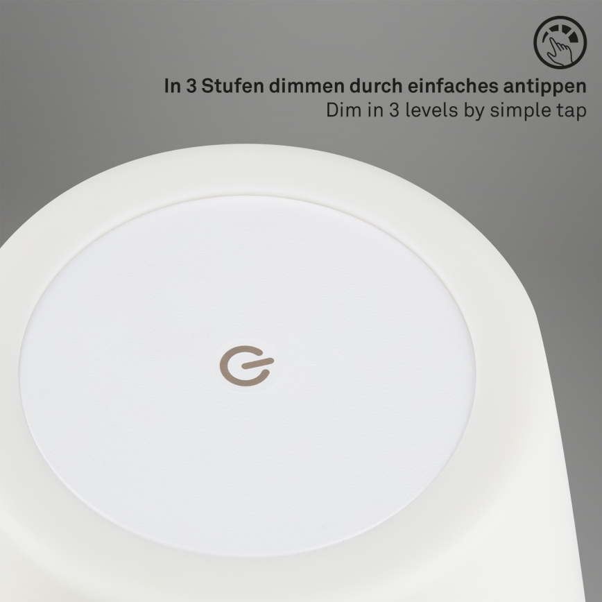Brilo - Lampe d'extérieur à intensité variable rechargeable LED/3W/5V IP44 2000 mAh