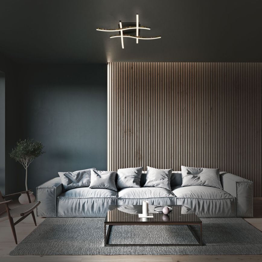 Brilo - LED Bevestigde Hanglamp REY 4xLED/6W/230V zwart