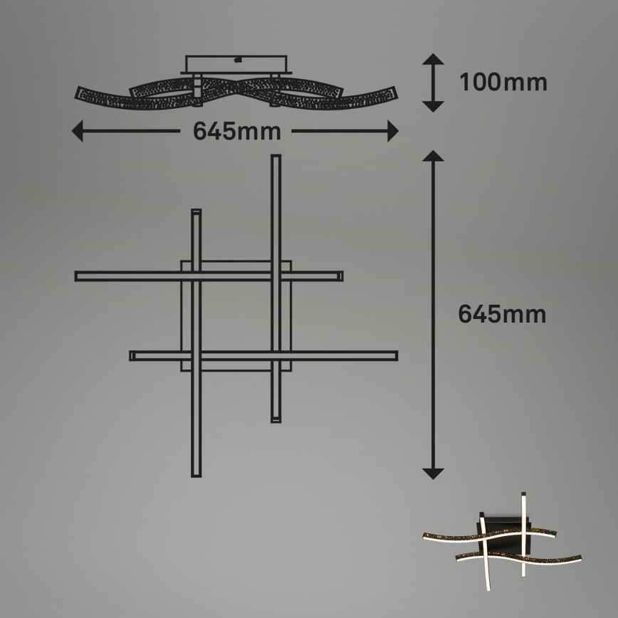 Brilo - LED Bevestigde Hanglamp REY 4xLED/6W/230V zwart