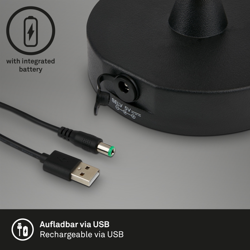 Brilo - LED Buiten dimbaar oplaadbaar lamp LED/3W/5V IP44 2000 mAh