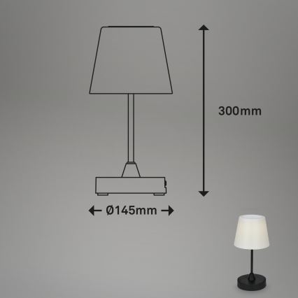 Brilo - LED Buiten dimbaar oplaadbaar lamp LED/3W/5V IP44 2000 mAh