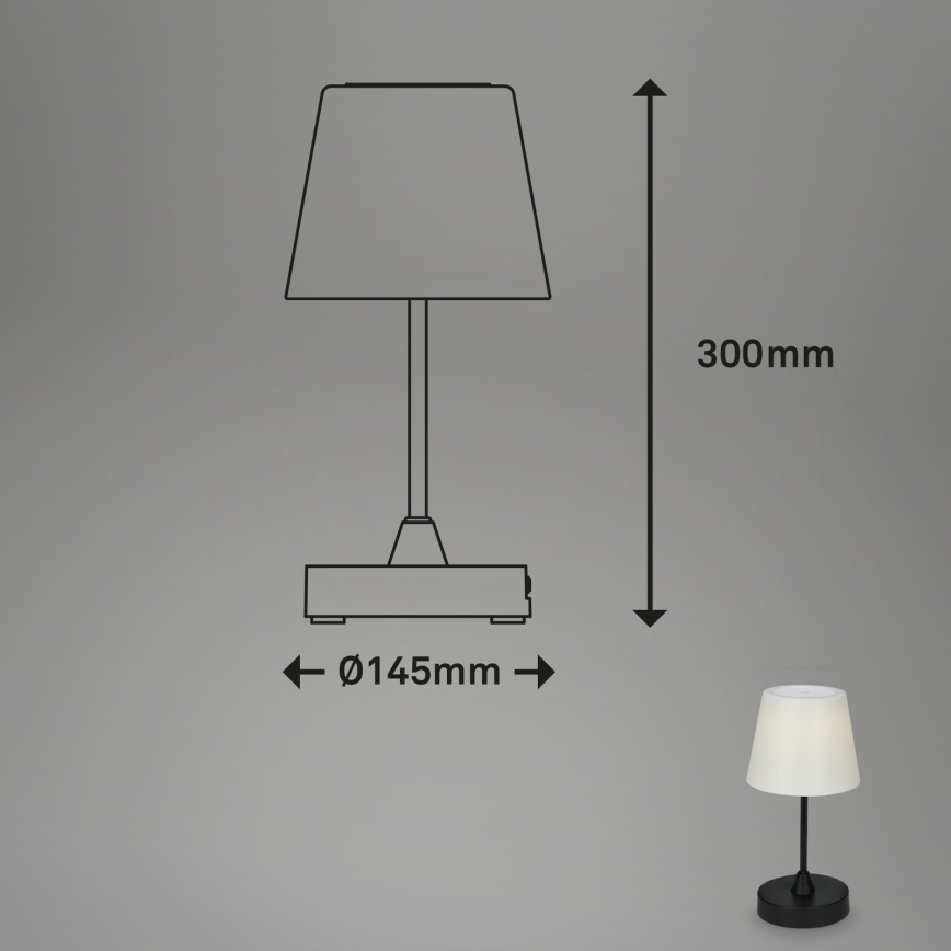 Brilo - LED Buiten dimbaar oplaadbaar lamp LED/3W/5V IP44 2000 mAh