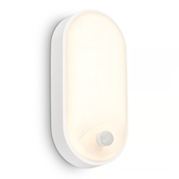 Brilo - LED buitenwandlamp met bewegings- en schemersensor RUCH LED/12W/230V IP65 wit
