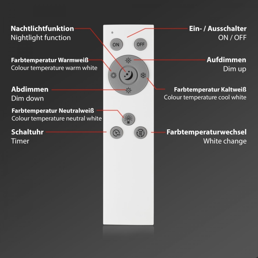 Brilo - LED Dimbaar bevestigd lichtpaneel LED/24,5W/230V 3000-6500K + afstandsbediening