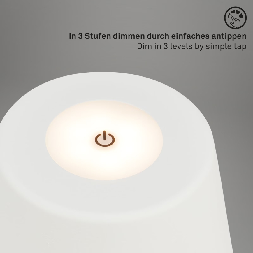 Brilo - LED Dimbaar rechargeable buitenshuis tafellamp LED/3,5W/5V IP44 wit