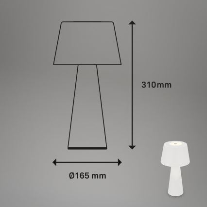Brilo - LED Dimbaar rechargeable buitenshuis tafellamp LED/3,5W/5V IP44 wit