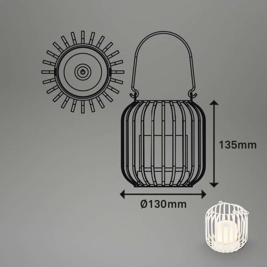 Brilo - LED Dimbaar rechargeable buitenshuis tafellamp LED/2W/5V IP44 wit
