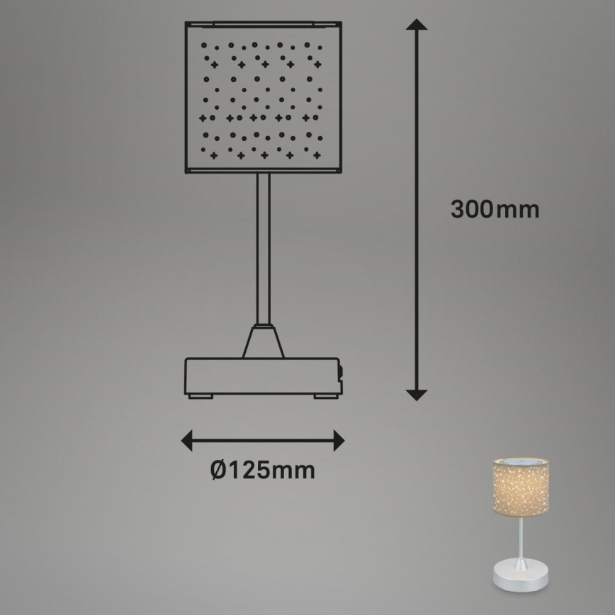 Brilo - LED Dimbaar oplaadbaar buitenshuis tafellamp LOLE LED/3W/5V 2000mAh IP44 zilver/beige