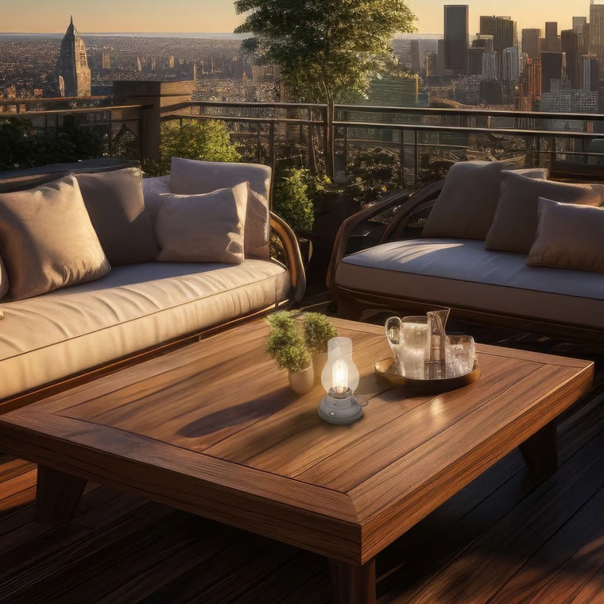 Brilo - Dimbare oplaadbare tafellamp voor buiten KANEA LED/1,5W/5V IP44 1200 mAh antraciet