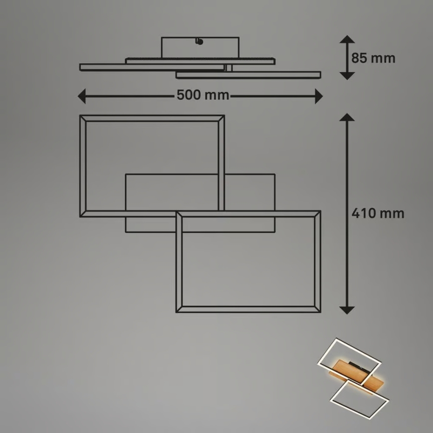 Brilo - LED dimbare plafondlamp CORNICE LED/30W/230V 3000K