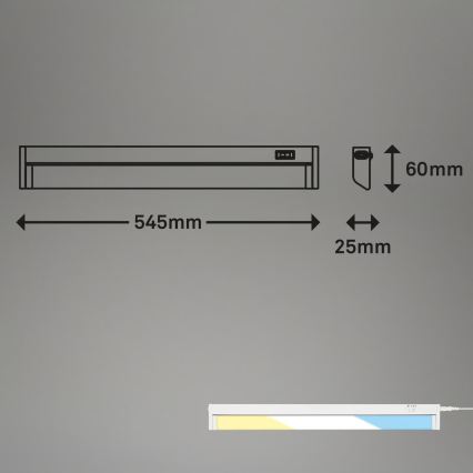 Brilo - LED onderbouwverlichting LED/6W/230V 2700/4000/6500K 54,5 cm wit