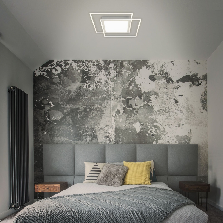 Brilo - LED-plafondlamp 2xLED/16W/230V + LED/19W 51,5x51,5 cm mat chroom