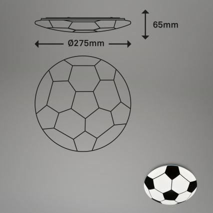 Brilo - LED Plafondlamp kinderkamer FOTBALL LED/12W/230V