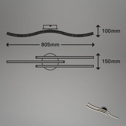 Brilo - LED Plafondlamp LED/19W/230V 3000K zwart