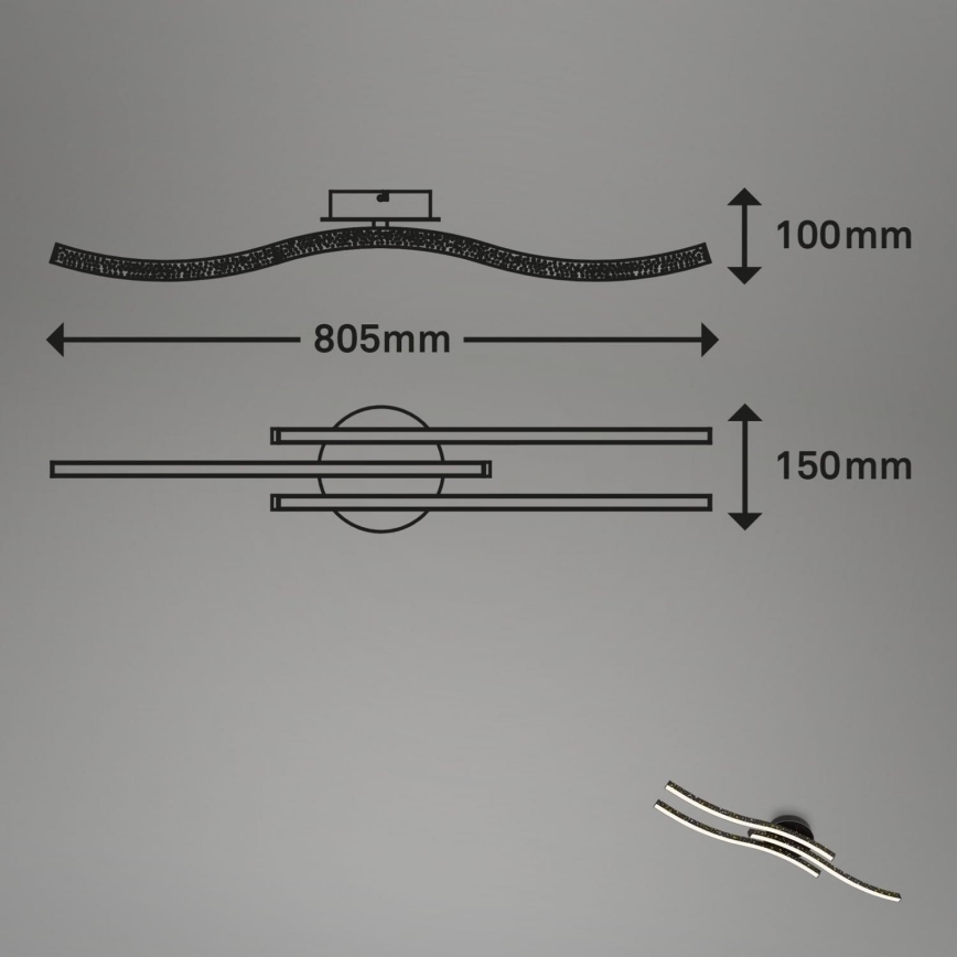 Brilo - LED Plafondlamp LED/19W/230V 3000K zwart