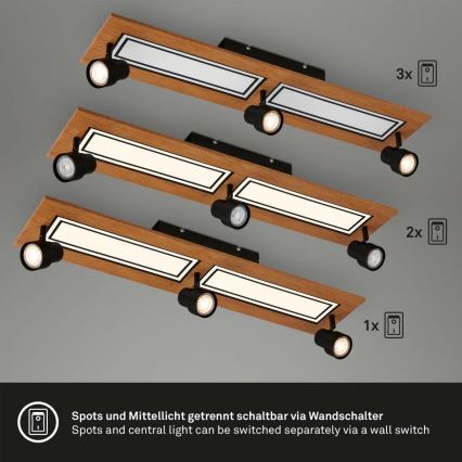 Brilo - LED Plafondlamp LED/24W/230V + 3xGU10/9W 3000K