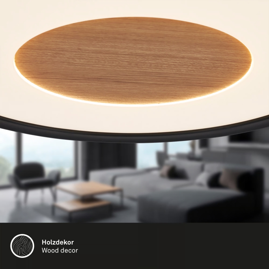 Brilo - LED plafondlamp SUFIT WOOD LED/18W/230V 3000K Ø 29 cm
