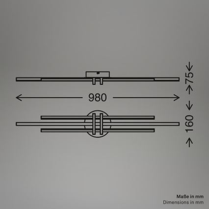 Brilo - LED plafondlamp TINKA LED/30W/230V 3000K zwart