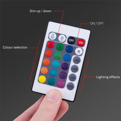 Brilo - LED RGB Dimbare strip 11,5m LED/24W/230V + afstandsbediening