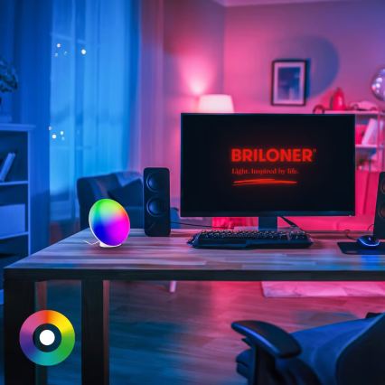 Brilo - LED RGBIC Dimbare tafellamp TARA LED/6W/230V 3000-6500K wit + afstandsbediening