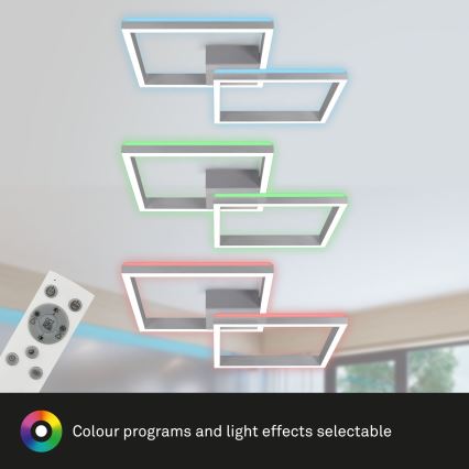 Brilo - LED RGBW Dimbare bevestigde hanglamp FRAME 2xLED/17W/230V 2700-6500K + afstandsbediening