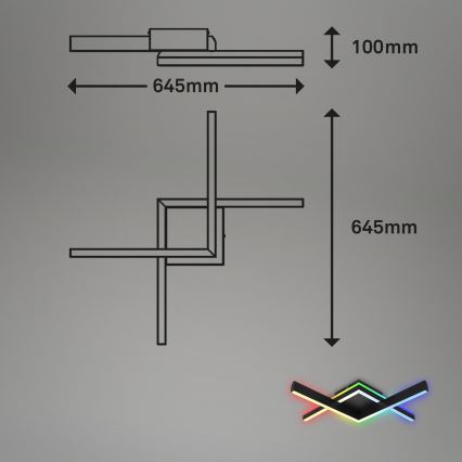 Brilo - LED RGBW Dimbare bevestigde hanglamp FRAME 2xLED/9W/230V 2700-6500K + afstandsbediening