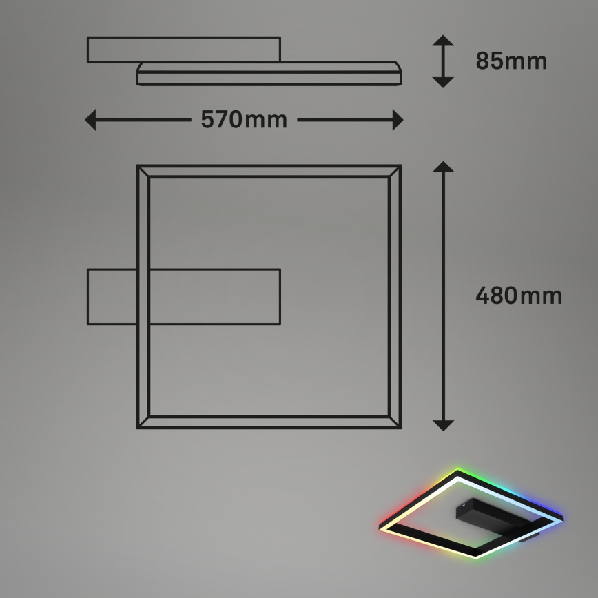 Brilo - LED RGBW Dimbare Opbouwlamp FRAME LED/18W/230V 2700-6500K + afstandsbediening