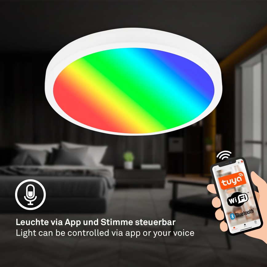 Brilo - Dimbare LED RGBW plafondlamp LED/20W/230V 2200-6500K Wi-Fi Tuya Ø 27 cm