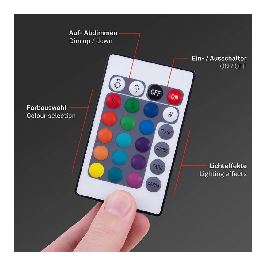 Brilo - LED RGBW dimbare strip 6,5m LED/22W/230V + afstandsbediening