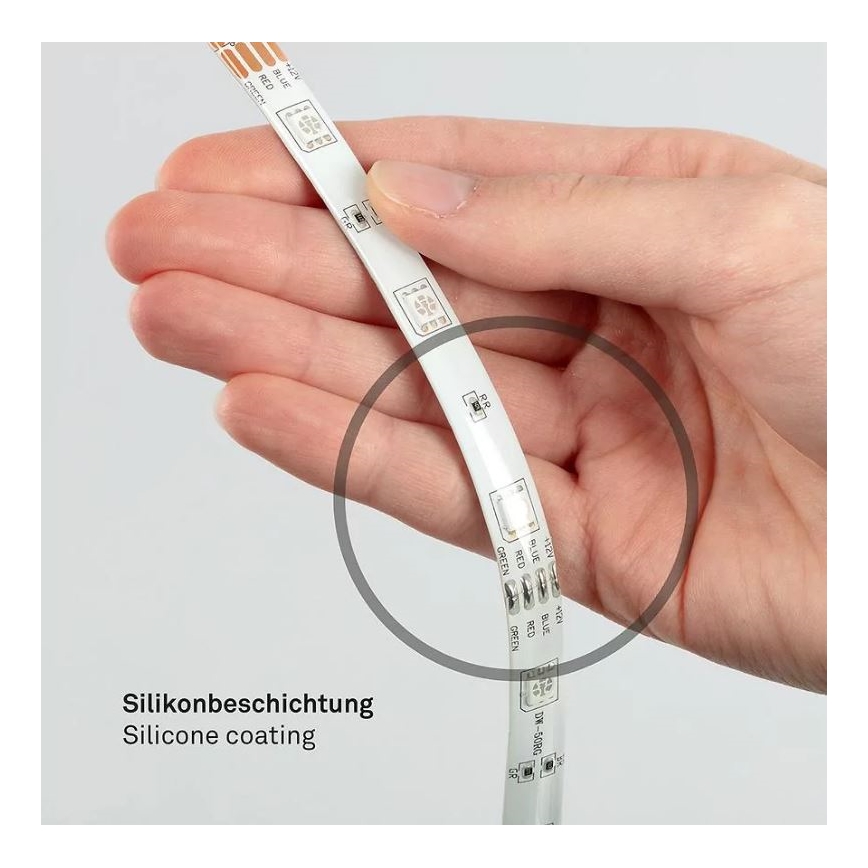 Brilo - LED RGBW dimbare strip 6,5m LED/22W/230V + afstandsbediening