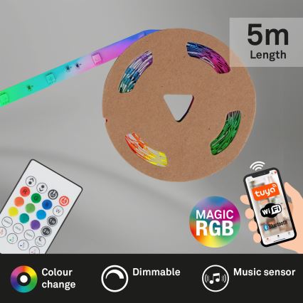 Brilo - LED RGBW dimbare strip MUSIC 6,65m LED/18W/230V Wi-Fi Tuya + afstandsbediening