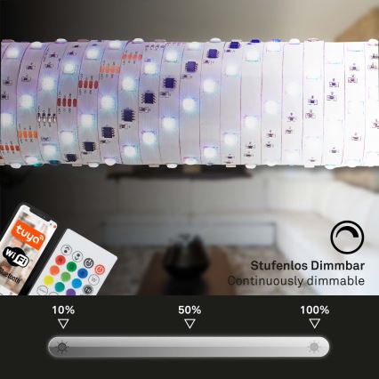 Brilo - LED RGBW dimbare strip MUSIC 6,65m LED/18W/230V Wi-Fi Tuya + afstandsbediening