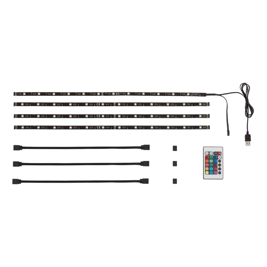 Brilo - LED RGBW dimbare strip diameter TV 3m LED/2,5W/USB + afstandsbediening