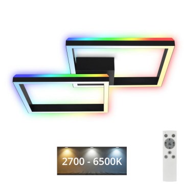 Brilo - LED RGBW Plafonnier à intensité variable FRAME 2xLED/17W/230V 2700-6500K + télécommande