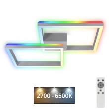 Brilo - LED RGBW Plafonnier à intensité variable FRAME 2xLED/17W/230V 2700-6500K + télécommande