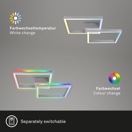 Brilo - LED RGBW Plafonnier à intensité variable FRAME 2xLED/17W/230V 2700-6500K + télécommande