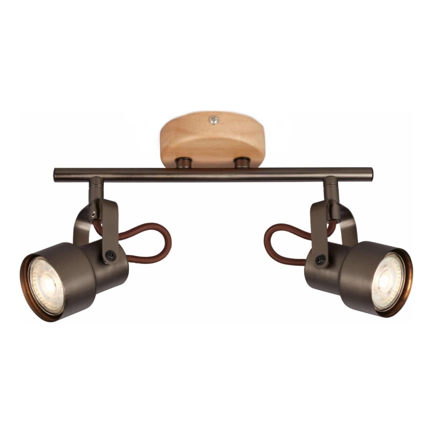 Brilo - LED-spot TAHUN 2xGU10/5W/230V bruin