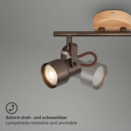 Brilo - LED-spot TAHUN 2xGU10/5W/230V bruin