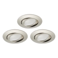 Brilo - LOT 3x Spot encastrable de salle de bain à intensité variable LED/5W/230V IP23 chrome mat