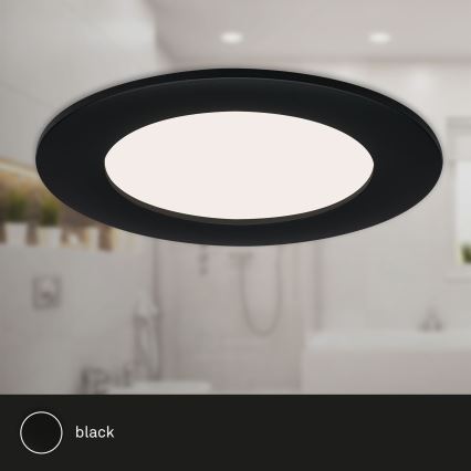 Brilo - LOT DE 3 SPOTS LED ENCASTRÉS POUR SALLE DE BAINS FLAT LED/6W/230V IP44, noirs