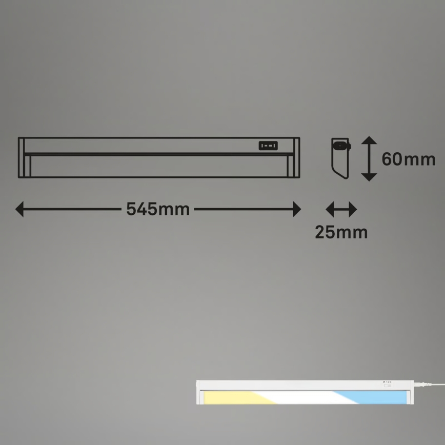 Brilo - luminaire sous-meuble LED/6W/230V 2700/4000/6500K 54,5 cm blanc