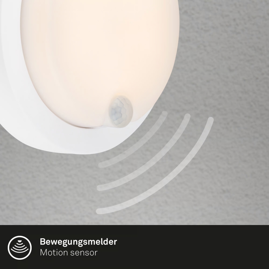 Brilo - Oplaadbare LED-muurlamp voor buiten met bewegingssensor LED/4W/5V 4400 mAh IP44 wit