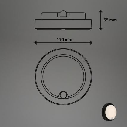 Brilo - Oplaadbare LED-buitenwandlamp met sensor LED/4W/5V 4400 mAh IP44 zwart