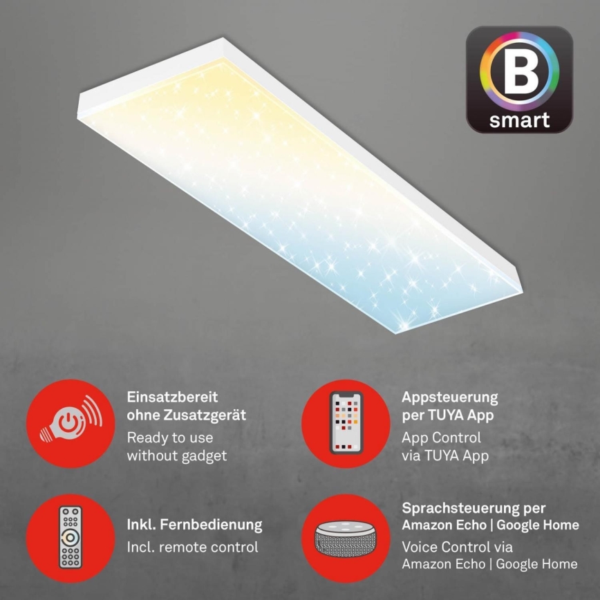 Brilo - Panneau en saillie à intensité variable FRAMELESS LED/28W/230V 3000-6500K Wi-Fi Tuya + télécommande