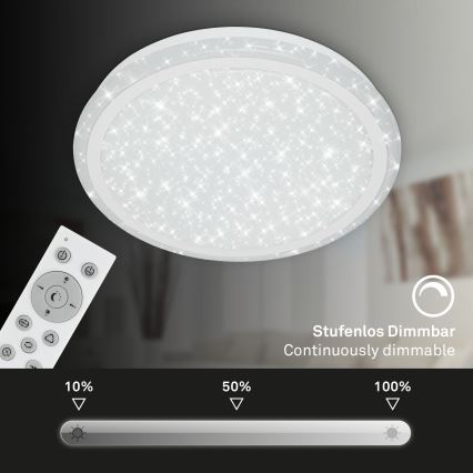 Brilo - Plafonier RGBW à intensité variable STARRY SKY LED/24W/230V 3000-6500K + télécommande